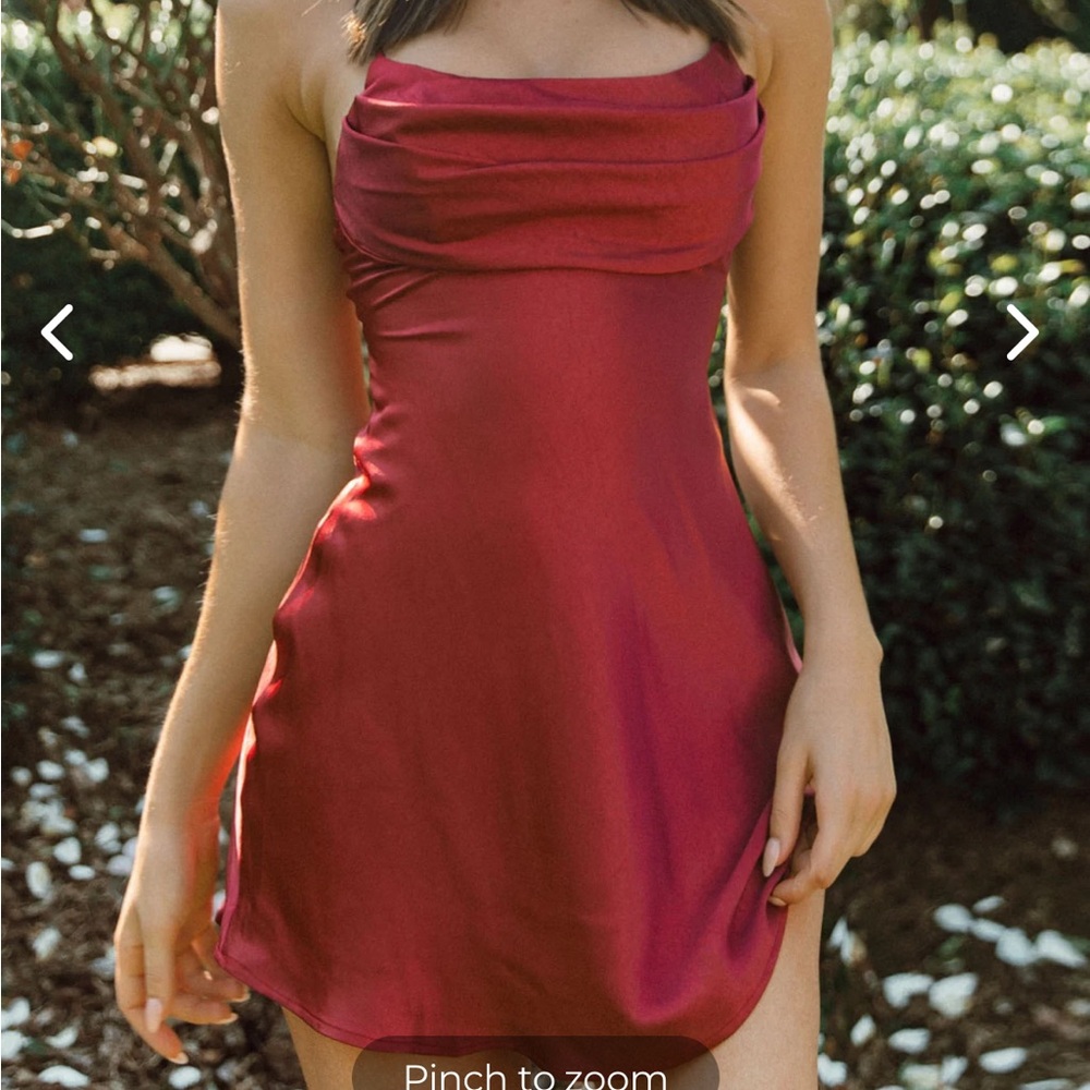 Elegant Red Satin Dress